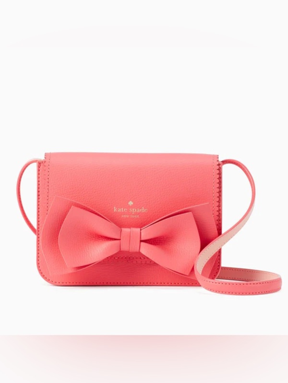 Kate Spade Vanderbilt Place Hanni crossbody bag pink pebbled leather w/ bow